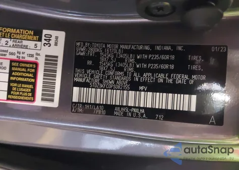 2023 Toyota Sienna Limited from USA, damaged, VIN 5TDZSKFC0PS082155